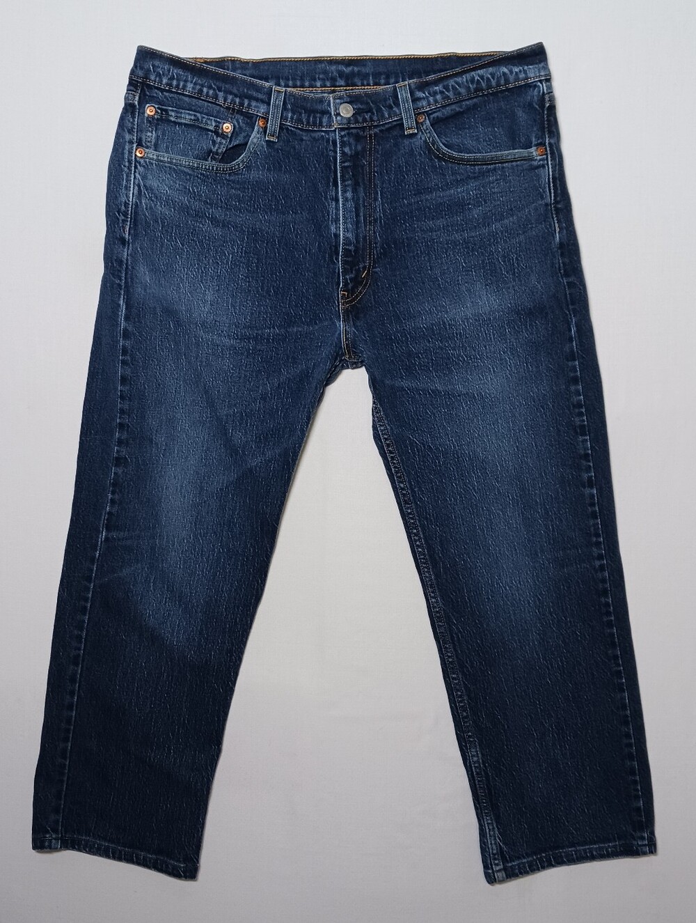 Levi's 505 Mens Regular Fit Stretch Jeans 38X26 Dark Wash Denim